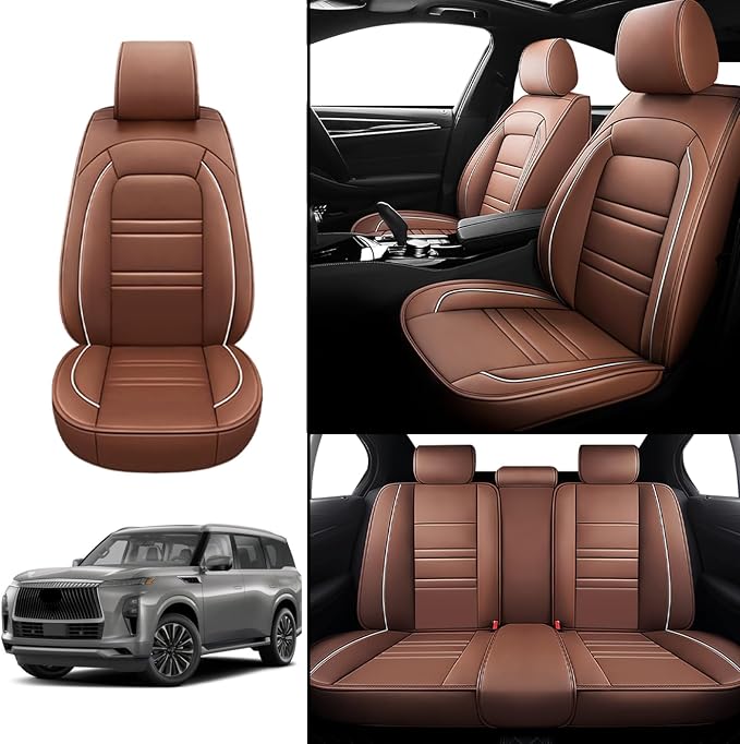 Seat Covers for Infiniti qx80 2014-2025 | 5-Seats Leather Seat Covers - Image 2