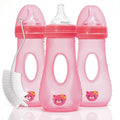 Avima Easy Grip Anti Colic Baby Bottles, BPA Free, 8 oz. Wide Neck w/Medium by AvimaBaby