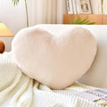 Beige Heart Pillows, Cute Heart Decorative Pillow, Heart Shaped Throw Pillows by XVTRU