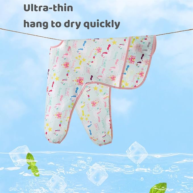 5 Pack Long Sleeve Bib, Baby Toddler Waterproof Sleeved Bib - Image 5