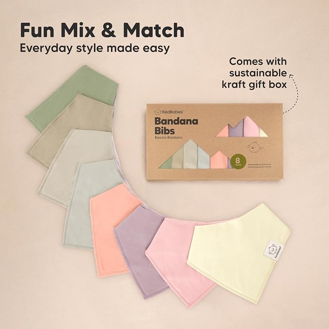 8-Pack Organic Baby Bandana Bibs - Image 9