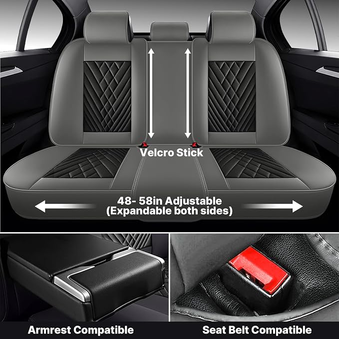 Car Seat Covers Full Coverage Seat Cover Premium Waterproof Faux Leather - Image 5