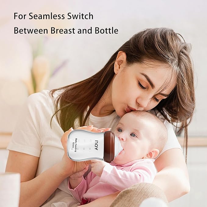 Natural Glass Baby Bottle for Breastfeeding Babies, 5.4oz Anti-Colic Baby Bottle - Image 3