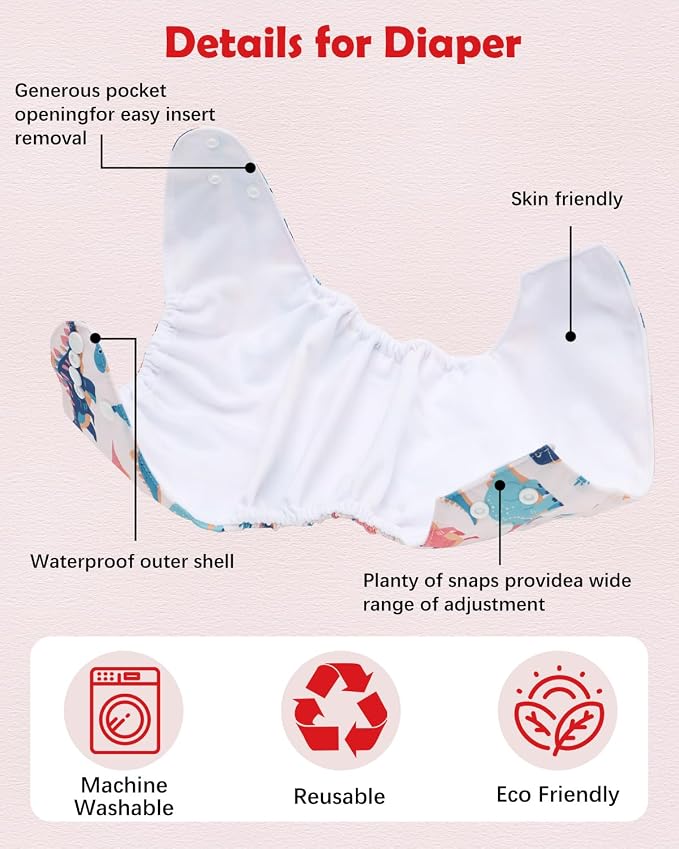 Babygoal Baby Cloth Diaper 6 Pack - Image 3