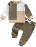 Toddler Baby Boy Fall Clothes Waffle Outfit Long Sleeve Color Blocking by Fufuriprefer