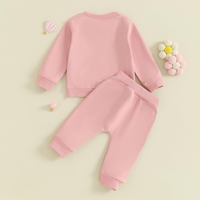 Fernvia Toddler Baby Girl Clothes 3 6 9 12 18 24 Months Fall Outfits Solid Long - Image 3