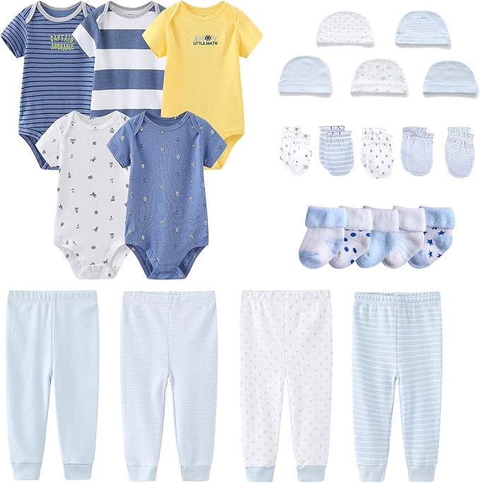 Newborn Layette Gift Set Bodysuits Pants by MAMIMAKA