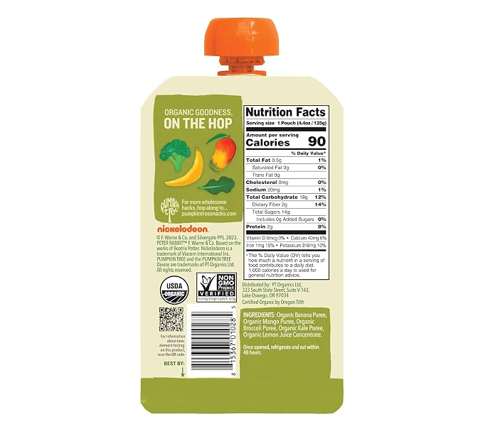 Peter Rabbit Organics Fruit Vegetable, Squeezable Pouches, 4 Ounce - Image 2