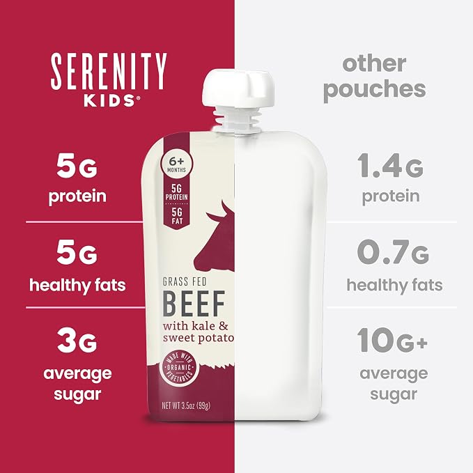 Serenity Kids 6+ Months Ethically Sourced Meat Baby Food Puree Pouches Variety - Image 6