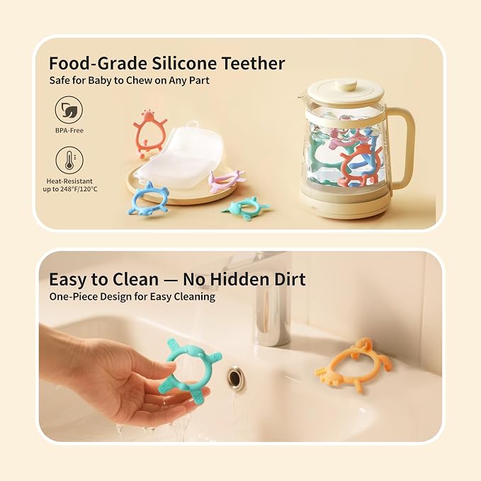 Pigeon Silicone Baby Teether – Multi-Textured Teething Relief Toys, Lightweight - Image 6