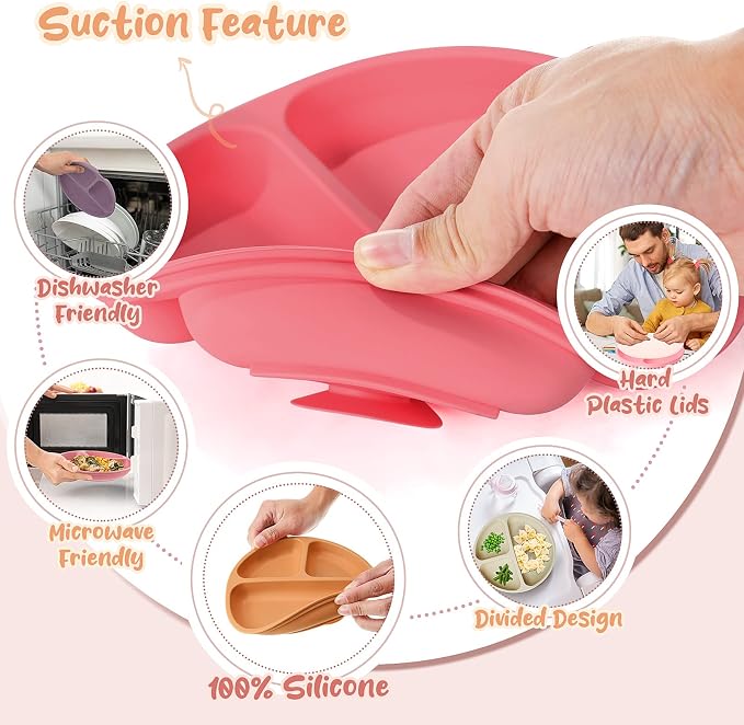 Meanplan 6 Pack Suction Plates for Toddlers - Image 4