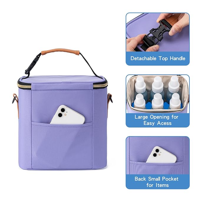 Breastmilk Cooler Bag with Ice Pack Fits 6 Baby Bottles Up to 9 Ounce, Baby - Image 3