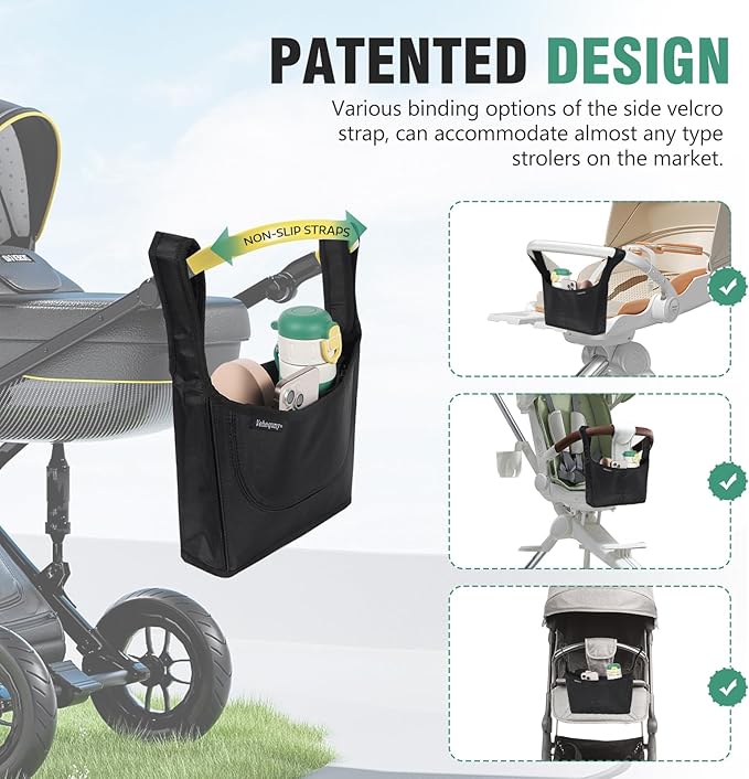 Stroller Caddy, Universal Stroller Organizer, 600oz Large Storage Stroller - Image 3