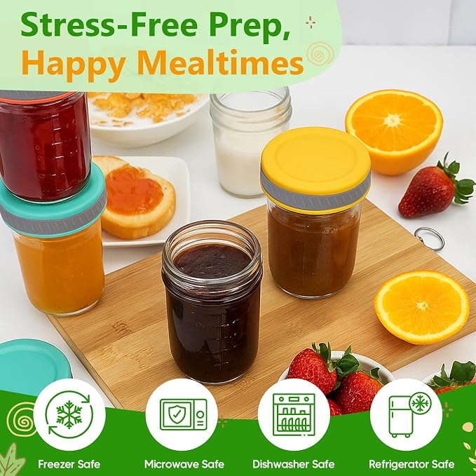 Glass Food Storage Jars with Lids – Baby Food, Breast Milk, Reusable Containers - Image 6