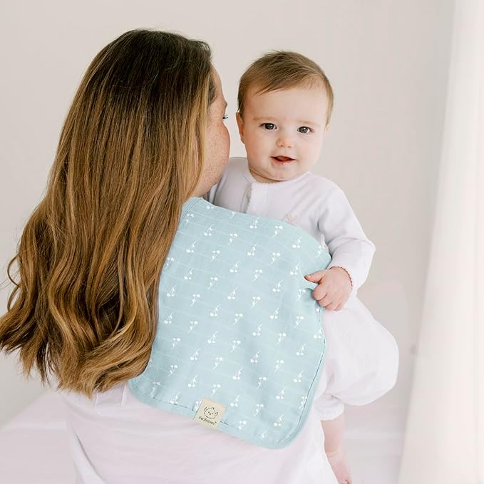 5-Pack Cotton Muslin Burp Cloths Baby Girls, Boys - Image 9