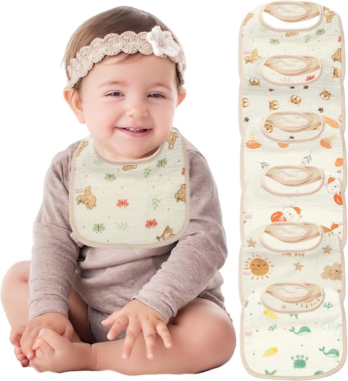 Muslin Baby Bibs, Pure cotton absorbent and breathable, suitable by Unknown