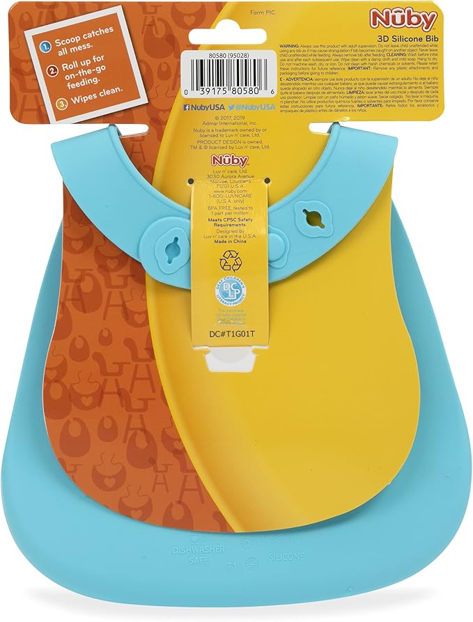 Nuby On The Go Silicone 3D Bib - Image 6