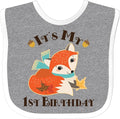 inktastic 1st Birthday Woodland Fox Baby Bib by Inktastic