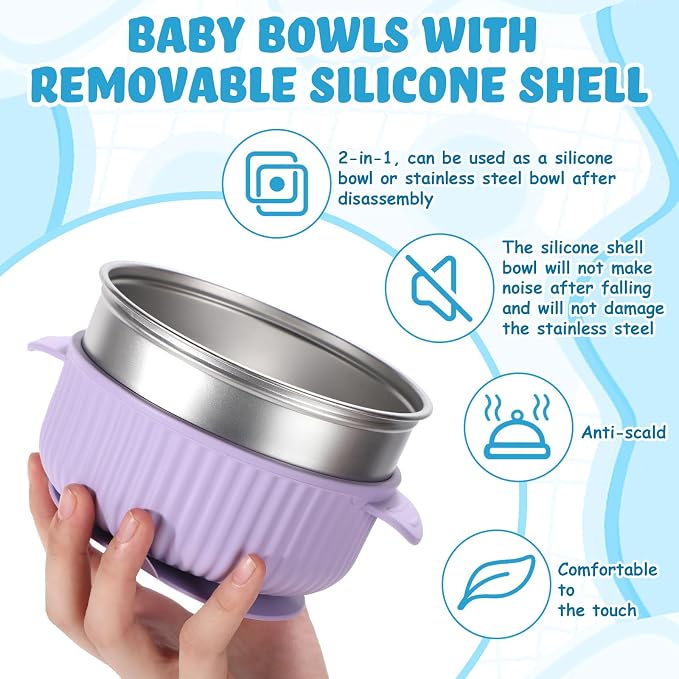 Nuogo 6 Pcs Stainless Steel Baby Bowls - Image 4