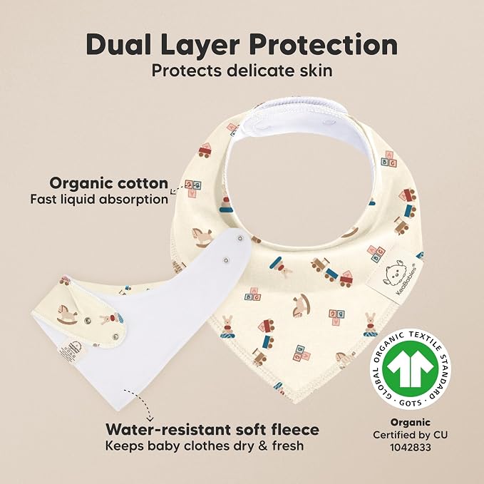 8-Pack Organic Baby Bandana Bibs - Image 2