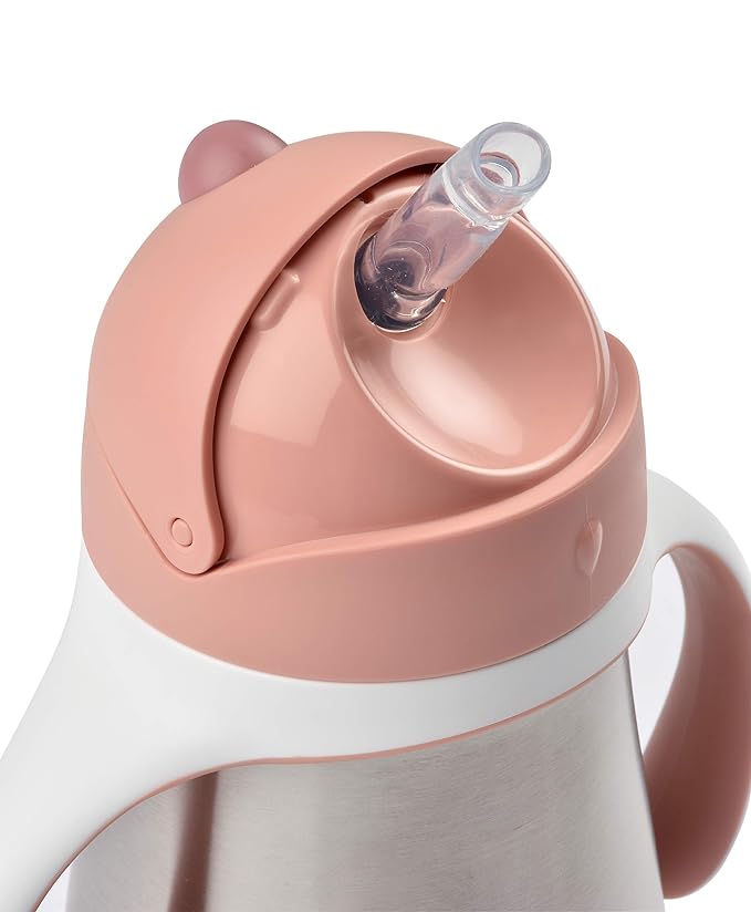 BEABA Stainless Steel Straw Sippy Cup, Insulated Toddler Cups Spill Proof - Image 3