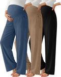 Neer 3 Pack Women's Maternity Pants Over The Belly Loose Pregnancy Pants by Neer