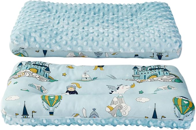 Reidio 1Pcs Toddler Pillow Double Sided Breathable Soft Cotton & Minky Dot by Reidio
