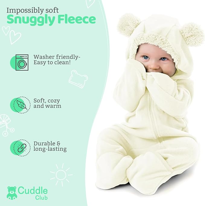 Cuddle Club Fleece Baby Bunting Bodysuit - Image 2