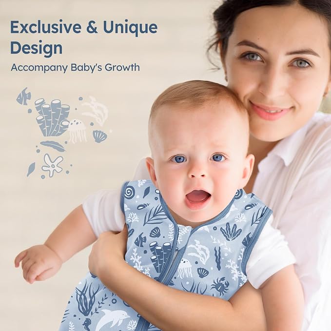Baby Sleep Sack 6-12 Months 100% Cotton Lightweight 0.5 TOG Wearable Blanket - Image 6