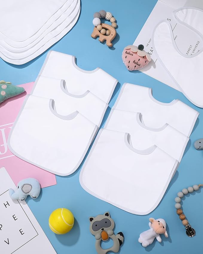 Foaincore 30 Pcs White Bibs for Baby 2 Ply Waterproof Absorbent White Bibs Bulk - Image 7