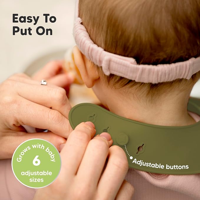 KeaBabies 2-Pack Silicone Baby Bibs - Image 5