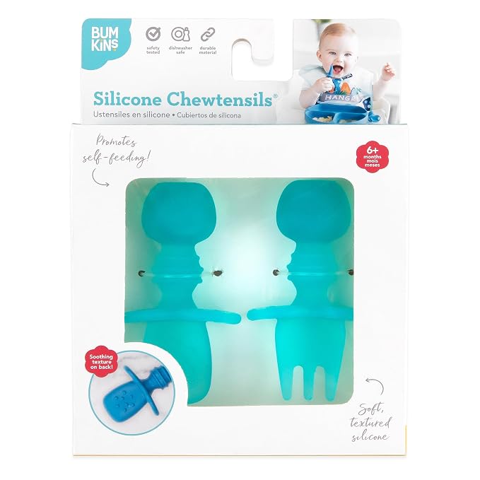 Bumkins Baby Utensils Set, Chewtensils Silicone Spoons - Image 6