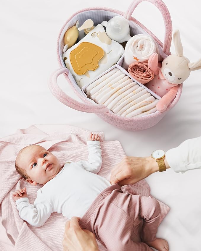 Maliton Baby Diaper Caddy Organizer, Cotton Rope Diaper Caddy Basket, Large - Image 5