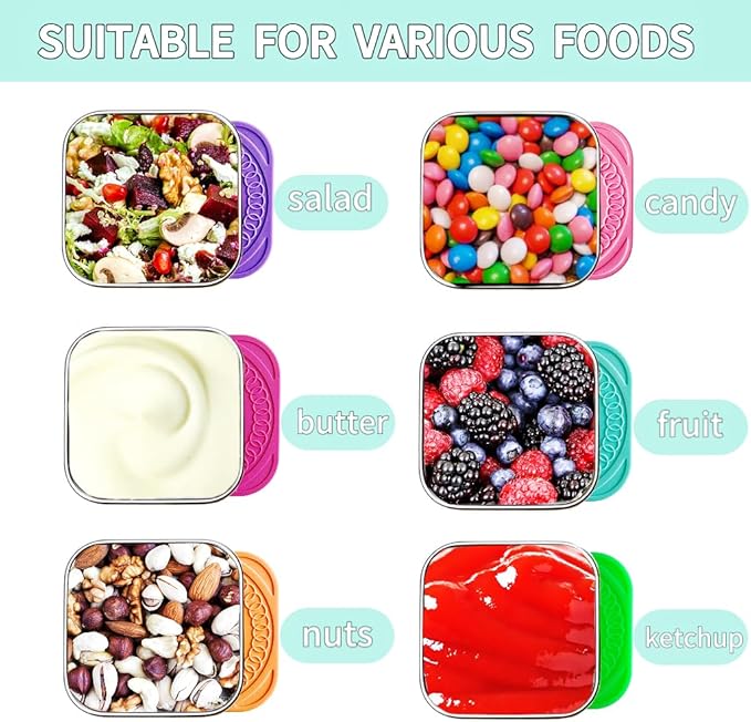 6Pack 6oz Stainless Steel Snack Containers - Image 4