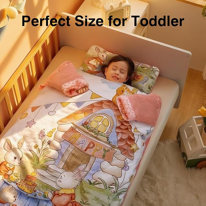 Reidio 1Pcs Toddler Pillow Double Sided Warm Plush & Minky Dot Fabric Kids - Image 6