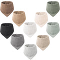 Konssy Muslin Baby Bibs 10 Pack Baby Bandana Drool Bibs 100% Cotton by Konssy