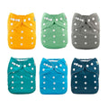 ALVA 6 Pack Cloth Diaper with 12 Inserts One Size Adjustable Washable Reusable by ALVABABY