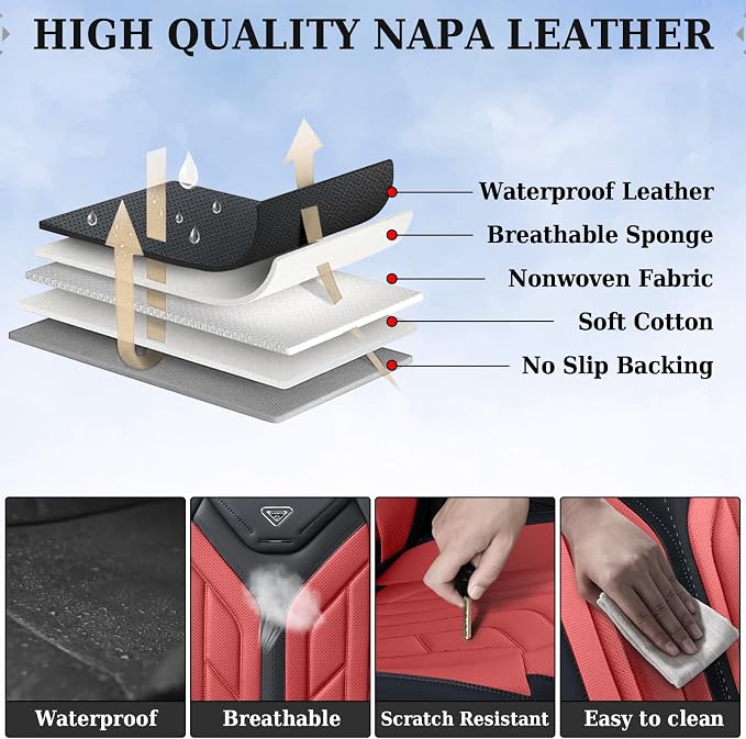 Coverado Seat Covers, Car Seat Covers Front Seats, Leather Seat Covers - Image 7