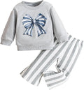 Baby Girl Clothes Long Sleeve Fall Outfits Toddler Sweatsuit Striped Flare Pants by WelcometoVZF