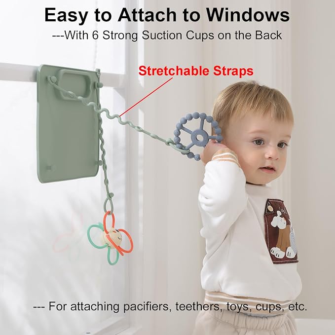 2 Pack Baby Silicone Mat, with Suction Base and 8 Stretchable Straps, Seposeve - Image 3