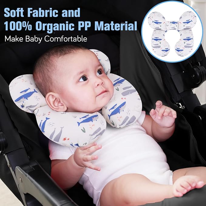 KAKIBLIN Baby Travel Pillow, Upgraded Baby Neck Pillows - Image 2