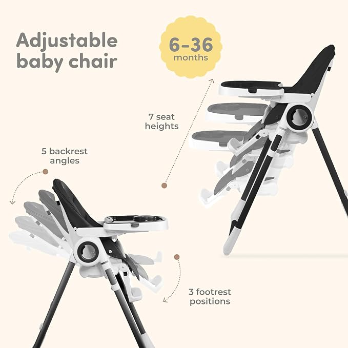 Baby High Chair Adjustable to 7 Different Heights - Image 2