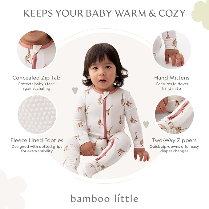 Bamboo Little Soft Baby Footie Pajamas, Baby Clothes, Newborn Sleepers - Image 2