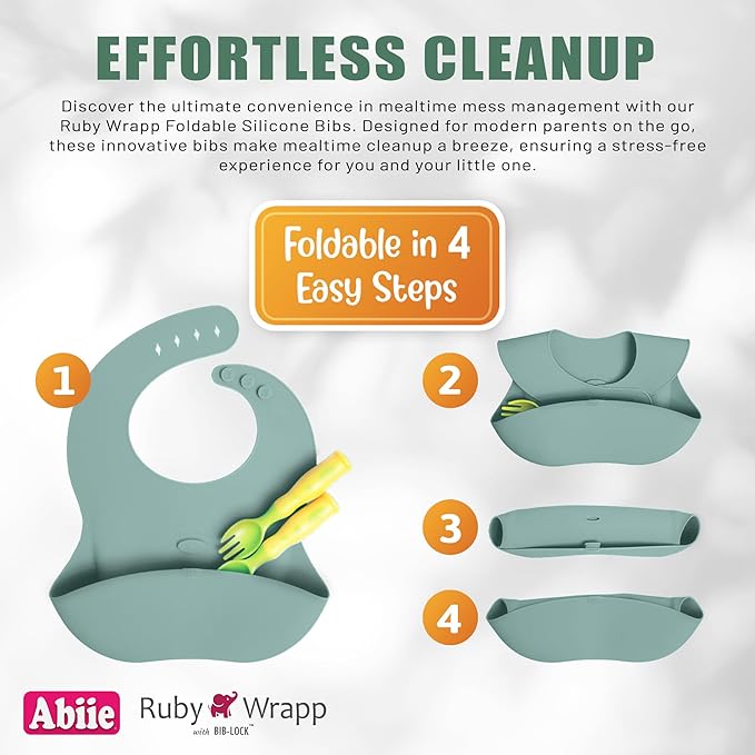 Abiie Ruby Wrapp Silicone Bibs for Babies - Image 5