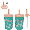 Zak Designs Shells Kelso Tumbler Set, Leak-Proof Screw-On Lid by ZakDesigns