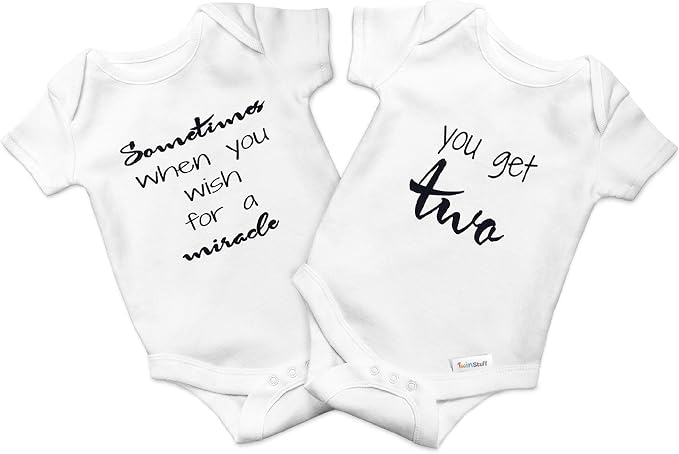 White & Grey Cotton Twin Rompers – Unisex Newborn Outfits by TWINSTUFF