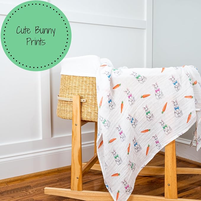 LollyBanks Swaddle Blanket, 100% Cotton Muslin Swaddle Blankets, Neutral - Image 7