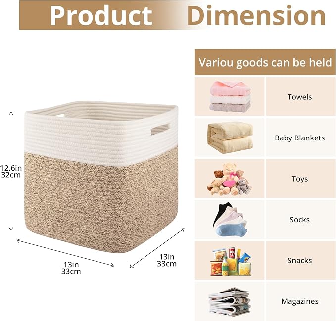 OIAHOMY 13 Kallax Inch Cube Storage Bins, Kallax Insert Storage Baskets - Image 2