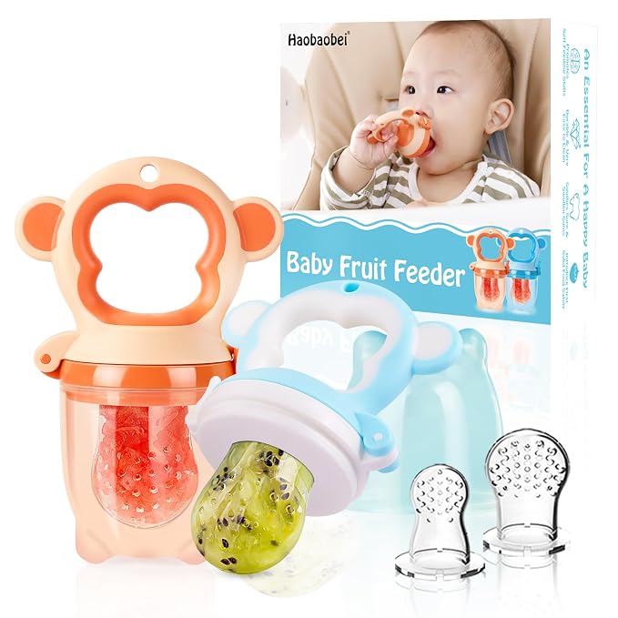 Baby Fresh Fruit Feeder Pacifier, 2 Pack HAOBAOBEI Baby Teether by HAOBAOBEI