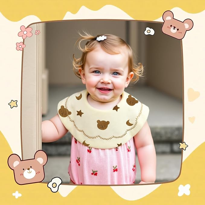 Baby Bibs Muslin Bibs 8 Pack for Drooling and Teething for Unisex Girls Boys - Image 4
